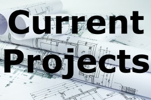 Part of architectural project, blueprint and close up